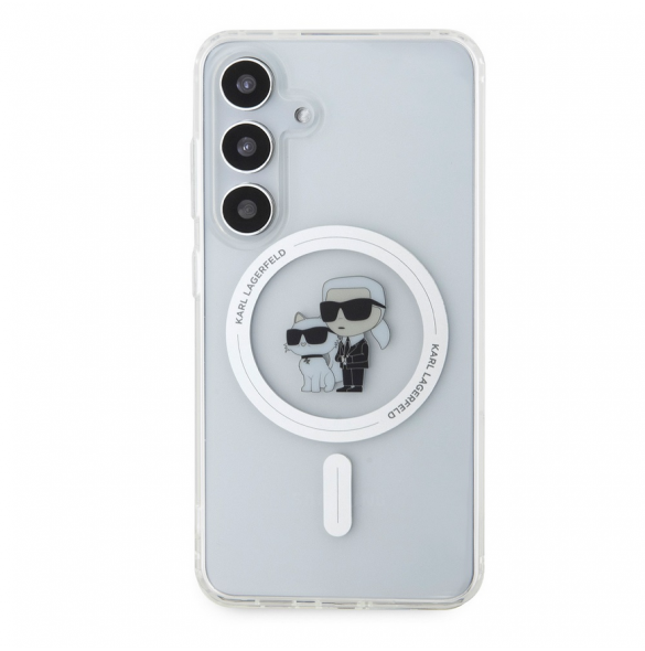Karl Lagerfeld IML Glitter Karl och Choupette MagSafe Bakskal till Samsung Galaxy S24 Transparent