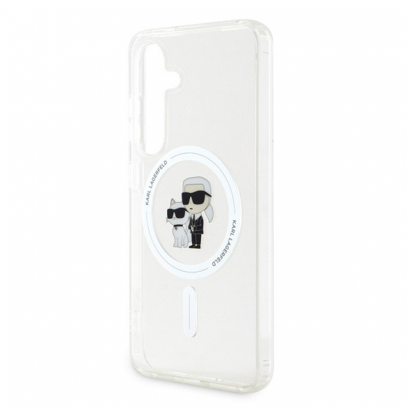 Karl Lagerfeld IML Glitter Karl och Choupette MagSafe Bakskal till Samsung Galaxy S24 Transparent