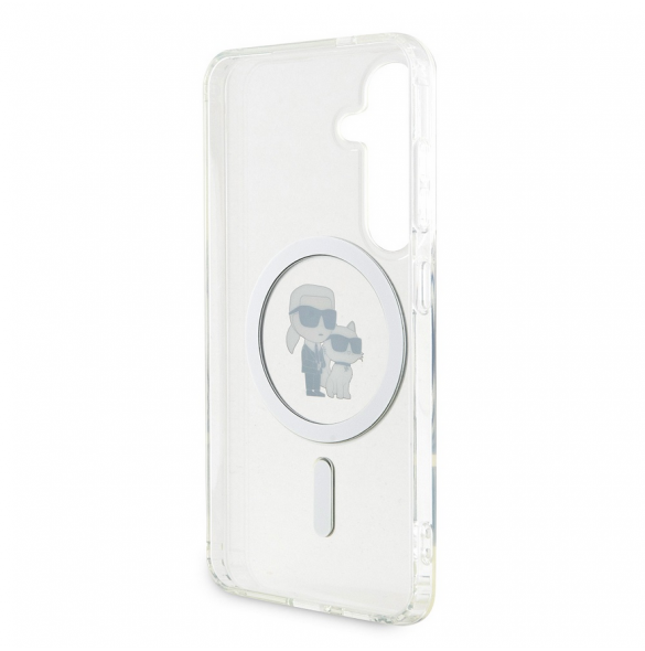 Karl Lagerfeld IML Glitter Karl och Choupette MagSafe Bakskal till Samsung Galaxy S24 Transparent