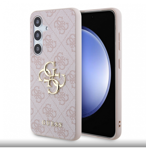 Guess PU 4G metalllogotyp bakskal till Samsung Galaxy S24+ Rosa