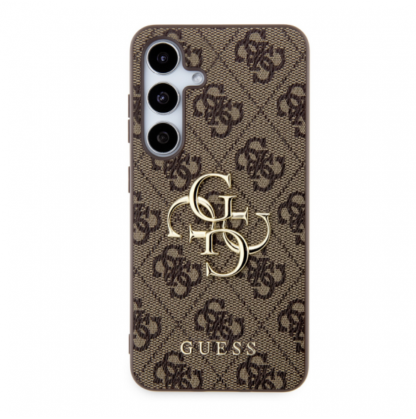 Guess PU 4G metalllogotyp bakskal till Samsung Galaxy S24+ Brun