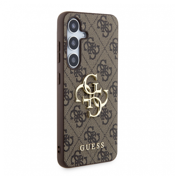 Guess PU 4G metalllogotyp bakskal till Samsung Galaxy S24+ Brun