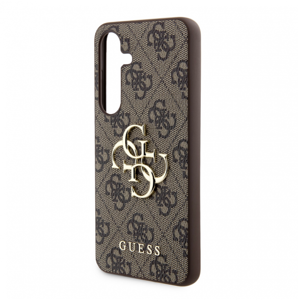 Guess PU 4G metalllogotyp bakskal till Samsung Galaxy S24+ Brun