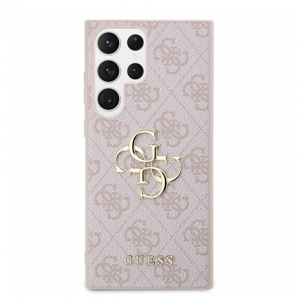 Guess PU 4G metalllogotyp bakskal till Samsung Galaxy S24 Ultra Pink
