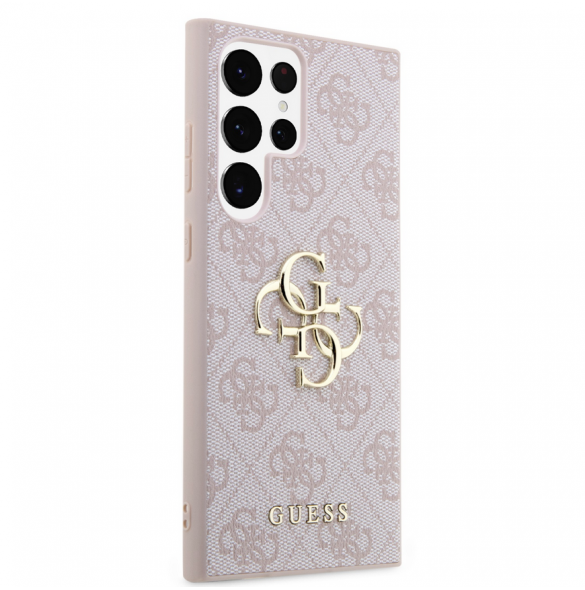Guess PU 4G metalllogotyp bakskal till Samsung Galaxy S24 Ultra Pink