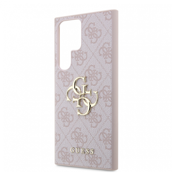 Guess PU 4G metalllogotyp bakskal till Samsung Galaxy S24 Ultra Pink