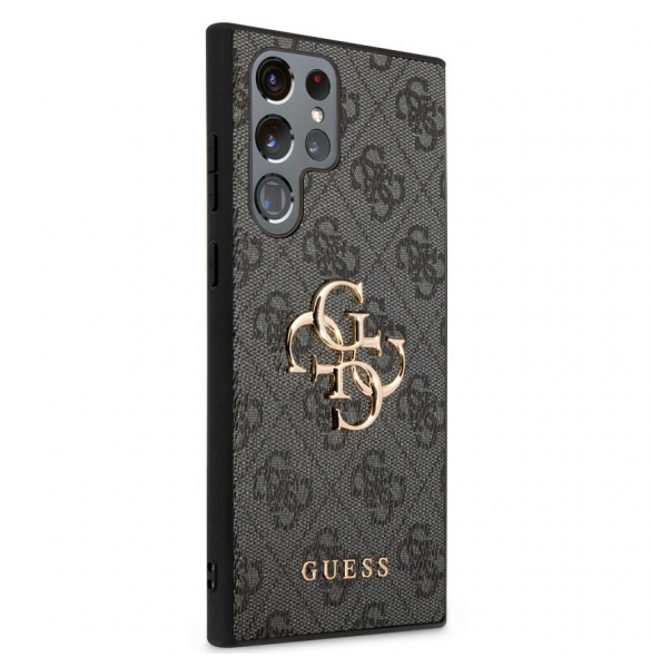 Guess PU 4G metalllogotyp bakskal till Samsung Galaxy S24 Ultra Grey