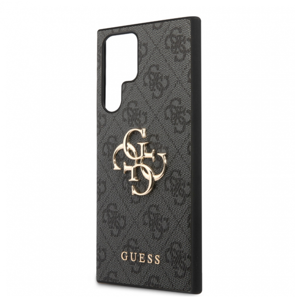 Guess PU 4G metalllogotyp bakskal till Samsung Galaxy S24 Ultra Grey