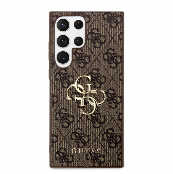Guess PU 4G metalllogotyp bakskal till Samsung Galaxy S24 Ultra Brown