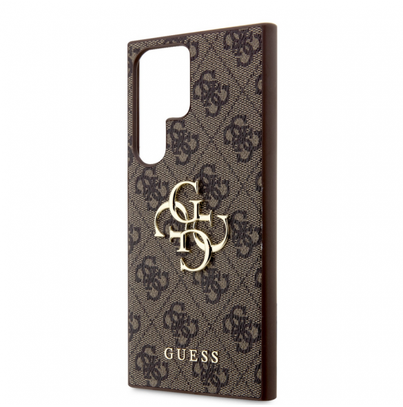 Guess PU 4G metalllogotyp bakskal till Samsung Galaxy S24 Ultra Brown
