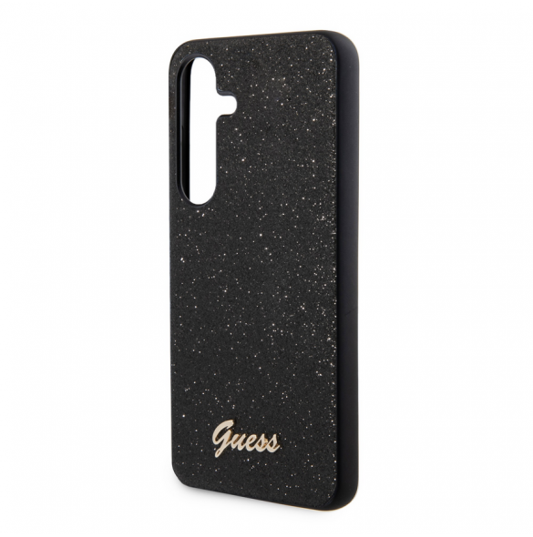 Guess PC/TPU Glitter Flakes Metalllogotyp Bakskal till Samsung Galaxy S24+ Svart