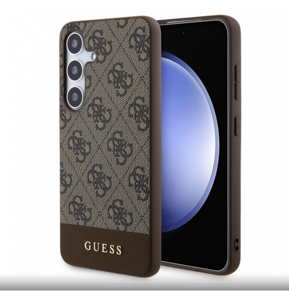 Guess 4G Stripe bakskal till Samsung Galaxy S24 Brown