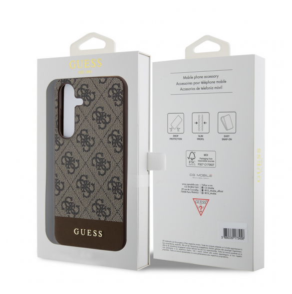 Guess 4G Stripe bakskal till Samsung Galaxy S24 Brown