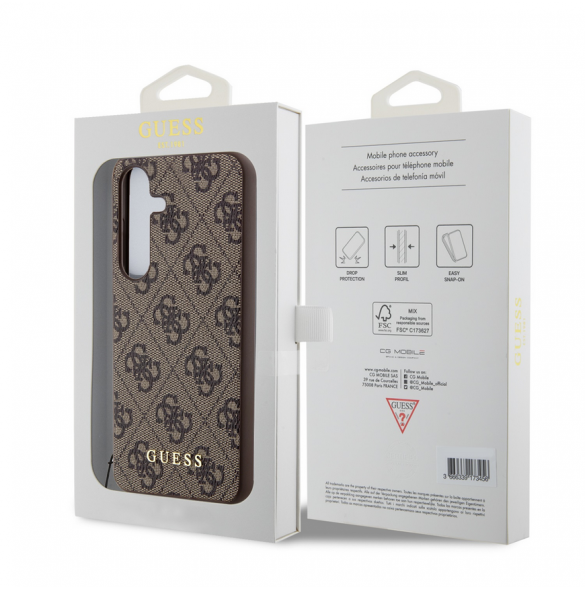 Guess 4G Charms Bakskal till Samsung Galaxy S24 Brun