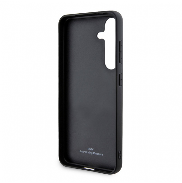 BMW Signature Leather Metal Logo Bakskal till Samsung Galaxy S24 Svart