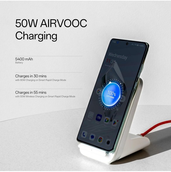 OnePlus AIRVOOC 50W trådlös laddare Vit