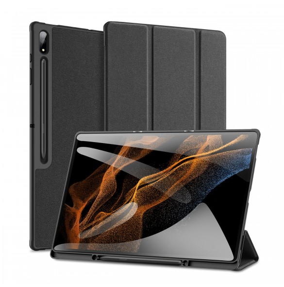 Dux Ducis Domo vikbart skal till surfplatta med Smart Sleep-funktion Samsung Galaxy Tab S8/S9 Ultra-stativ svart