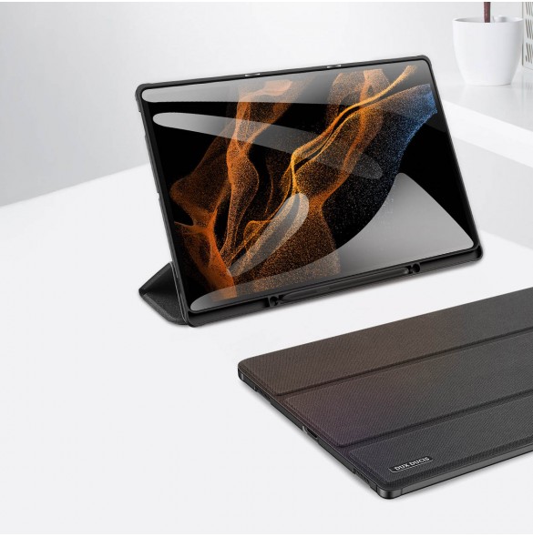 Dux Ducis Domo vikbart skal till surfplatta med Smart Sleep-funktion Samsung Galaxy Tab S8/S9 Ultra-stativ svart