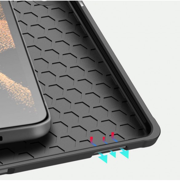 Dux Ducis Domo vikbart skal till surfplatta med Smart Sleep-funktion Samsung Galaxy Tab S8/S9 Ultra-stativ svart