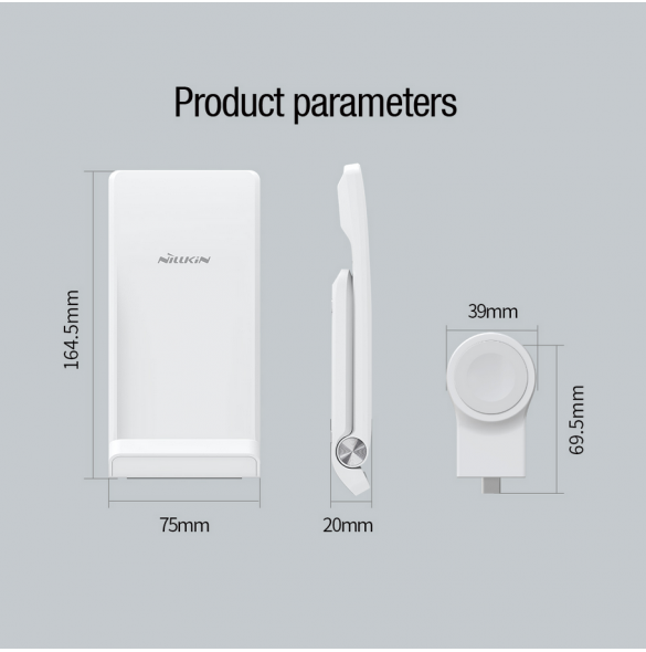 Nillkin PowerTrio 3in1 trådlös laddare för Apple Watch White (MFI)