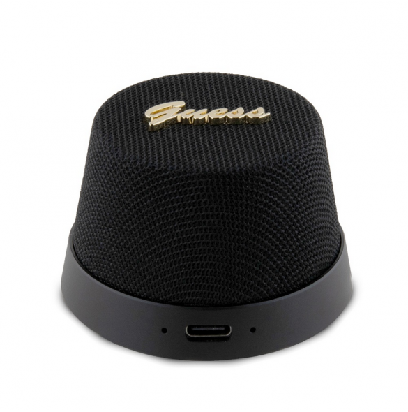 Guess 2in1 magnetisk Bluetooth-högtalare / Stativ Metal Script Svart