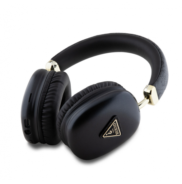 Guess PU Leather 4G Triangle Logo Bluetooth Stereo Headphone Svart