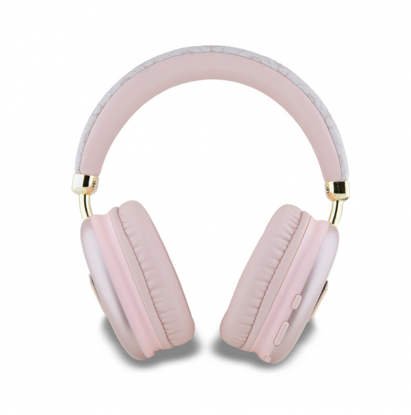 Guess PU Leather 4G Triangle Logo Bluetooth Stereo Headphone Rosa