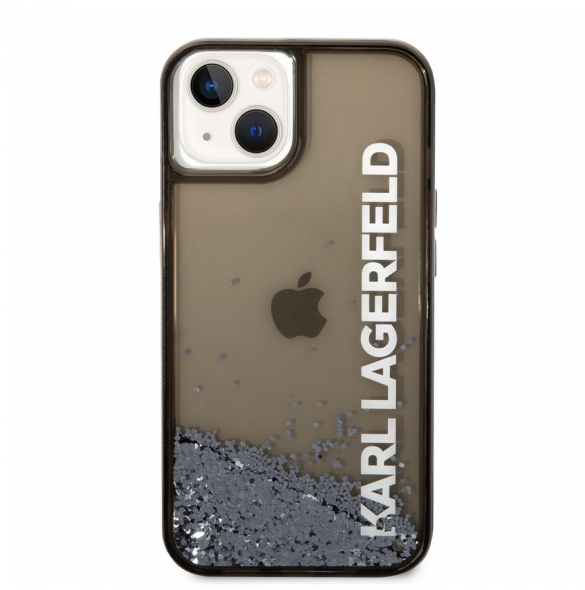 Karl Lagerfeld Translucent Liquid Glitter Fodral till iPhone 14 Plus Svart