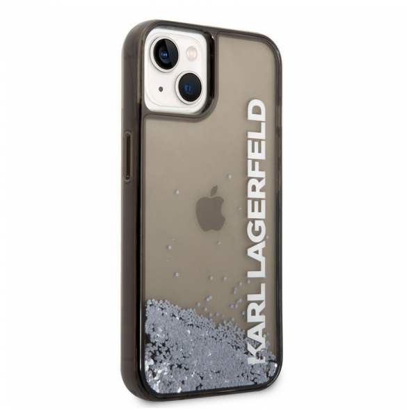 Karl Lagerfeld Translucent Liquid Glitter Fodral till iPhone 14 Plus Svart