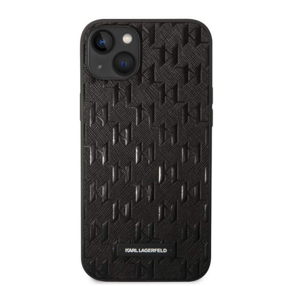 Karl Lagerfeld Saffiano Monogram Fodral för iPhone 14 Plus Svart