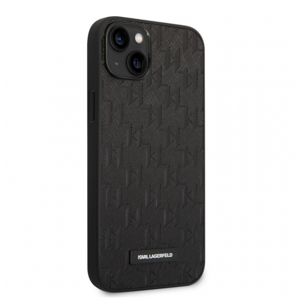 Karl Lagerfeld Saffiano Monogram Fodral för iPhone 14 Plus Svart