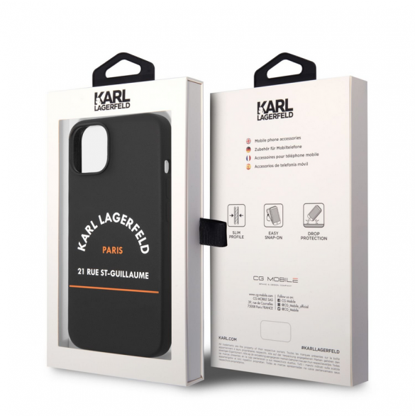 Karl Lagerfeld Rue St Guillaume Fodral till iPhone 14 Plus Svart