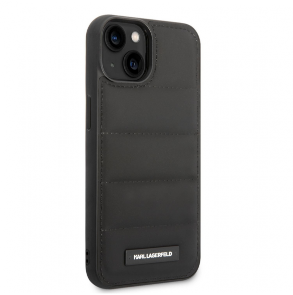 Karl Lagerfeld Quilted Puffy Metal Logo Fodral för iPhone 14 Plus Svart