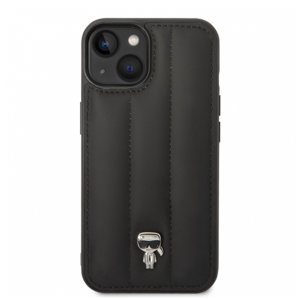 Karl Lagerfeld Quilted Puffy Ikonik Logo-fodral för iPhone 14 Plus Svart