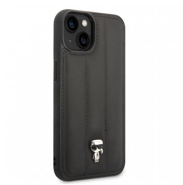 Karl Lagerfeld Quilted Puffy Ikonik Logo-fodral för iPhone 14 Plus Svart