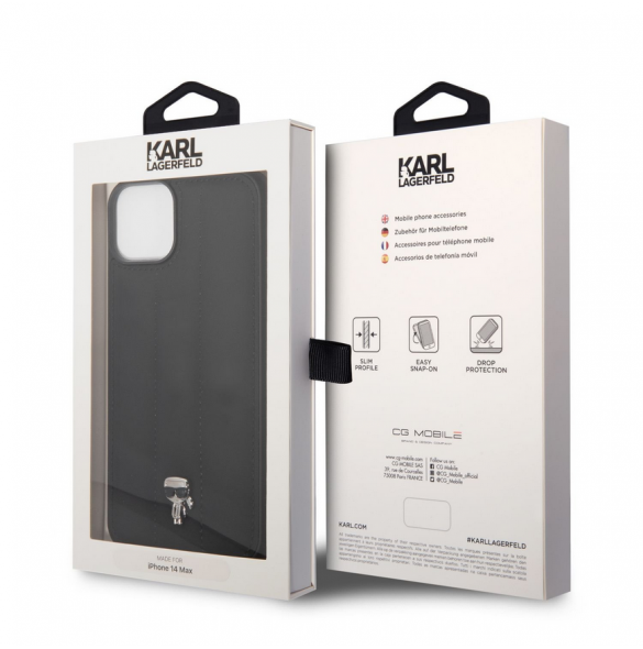 Karl Lagerfeld Quilted Puffy Ikonik Logo-fodral för iPhone 14 Plus Svart