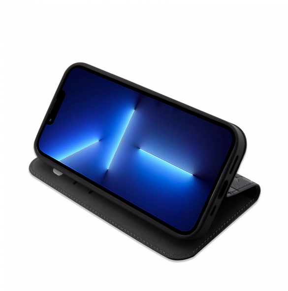 Karl Lagerfeld PU Saffiano Monogram Bokfodral för iPhone 14 Pro Svart