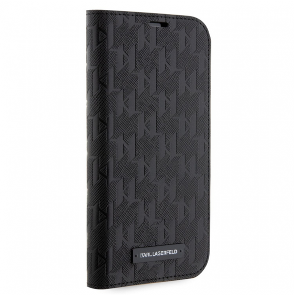 Karl Lagerfeld PU Saffiano Monogram Bokfodral för iPhone 14 Svart