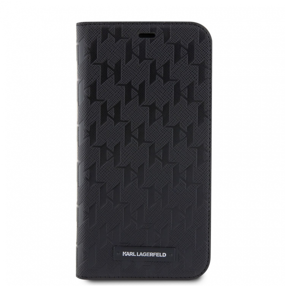 Karl Lagerfeld PU Saffiano Monogram Bokfodral för iPhone 11 Svart