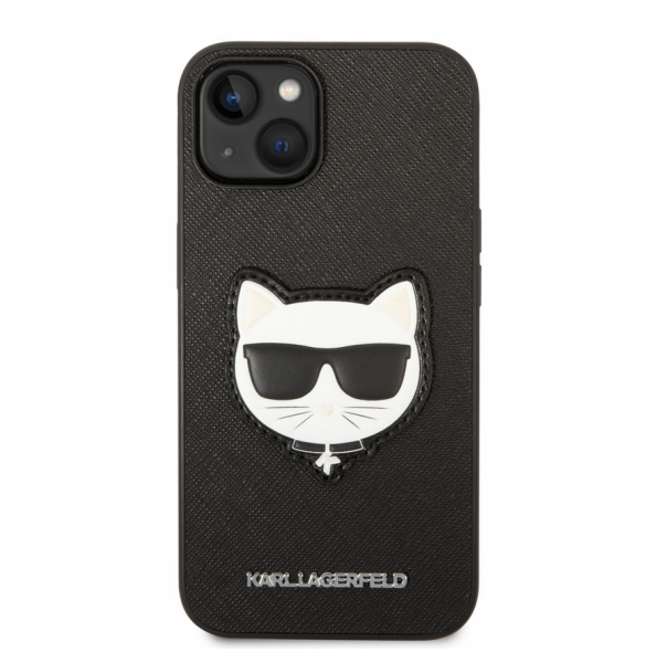 Karl Lagerfeld PU Saffiano Choupette Head Case för iPhone 14 Plus Svart