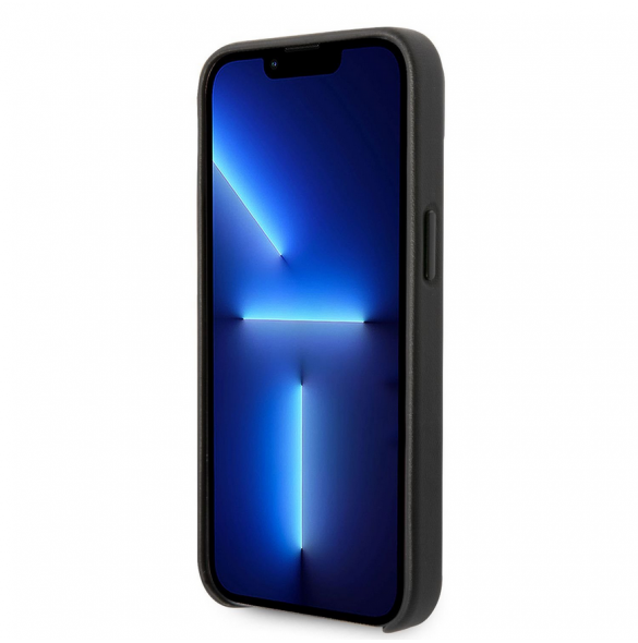 Karl Lagerfeld PU Läder Perforerad Logotypfodral för iPhone 14 Plus Svart