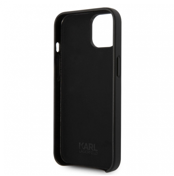 Karl Lagerfeld PU Läder Perforerad Logotypfodral för iPhone 14 Plus Svart
