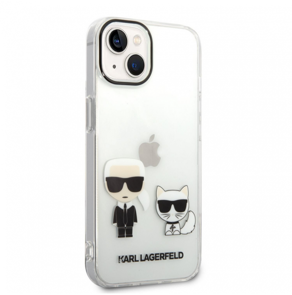 Karl Lagerfeld PC/TPU Ikonik Karl och Choupette Fodral till iPhone 14 Plus Transparent