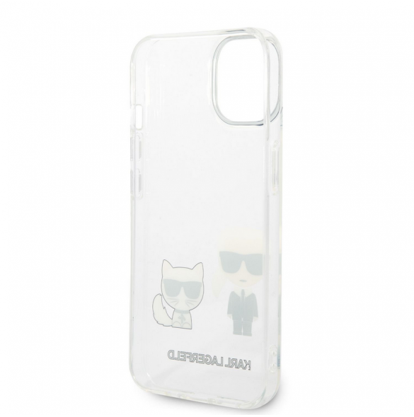 Karl Lagerfeld PC/TPU Ikonik Karl och Choupette Fodral till iPhone 14 Plus Transparent