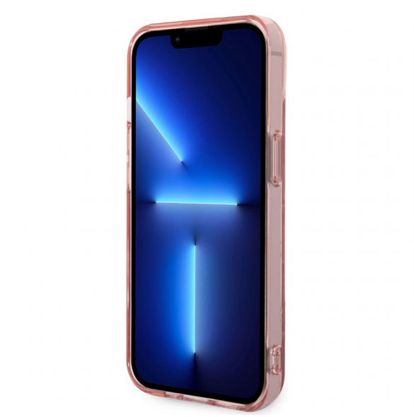 Karl Lagerfeld Monogram Vertical Stripe Fodral för iPhone 14 Plus Rosa