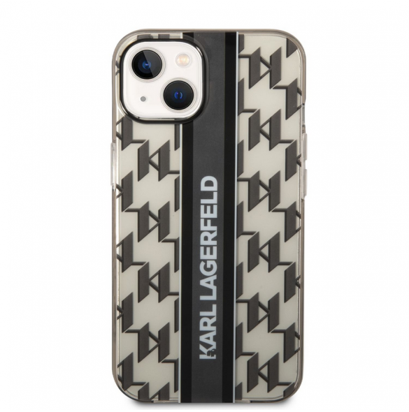 Karl Lagerfeld Monogram Vertical Stripe Fodral för iPhone 14 Plus Svart