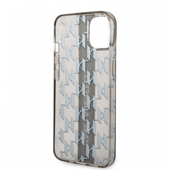 Karl Lagerfeld Monogram Vertical Stripe Fodral för iPhone 14 Plus Svart