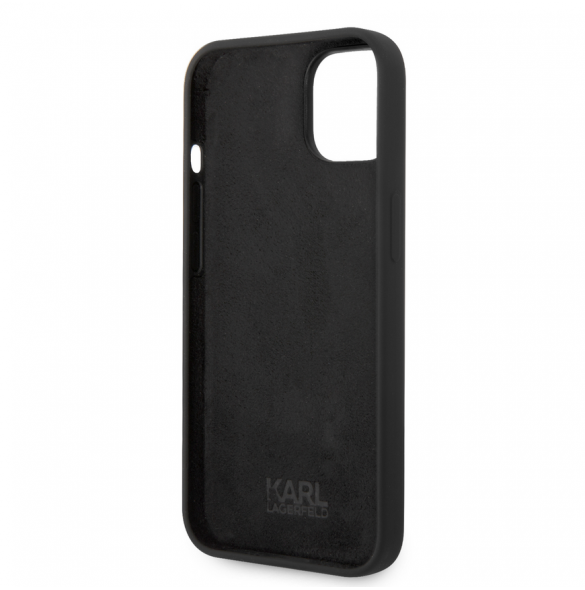Karl Lagerfeld Flytande Silikon Karl Head-fodral till iPhone 14 Plus Svart