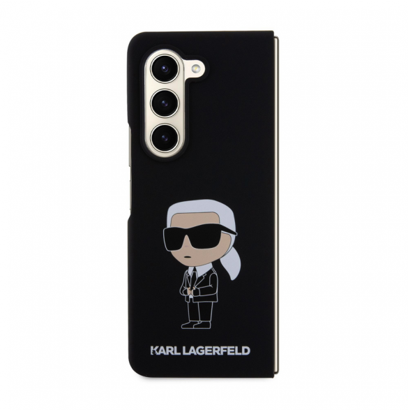 Karl Lagerfeld flytande silikon Ikonik NFT-fodral till Samsung Galaxy Z Fold 5 Svart