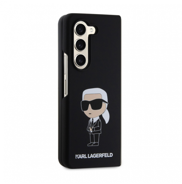 Karl Lagerfeld flytande silikon Ikonik NFT-fodral till Samsung Galaxy Z Fold 5 Svart